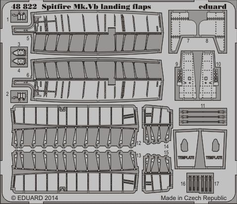 Detailset Spitfire MKV Landing flaps (Airfix)  E48-822