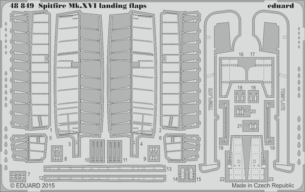 Detailset Spitfire MKXVI Landingflaps (Eduard)  E48-849