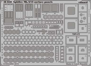 Detailset Spitfire MKXVI Surface panels (Eduard)  E48-850