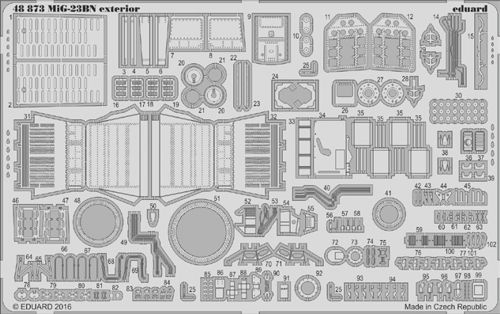 Detailset Mikoyan MiG23BN Flogger Exterior (Trumpeter) E48-873