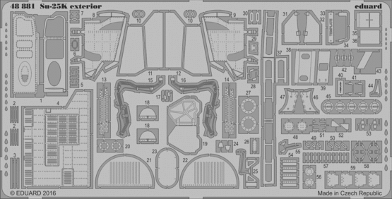 Detailset Suchoi Su25K Frogfoot Exterior (SMER, KP, OEZ)  E48-881