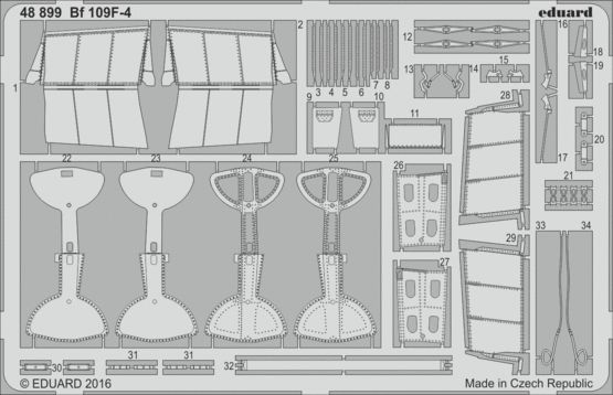 Detailset Messerschmitt Bf109F-4 (Eduard)  E48-899