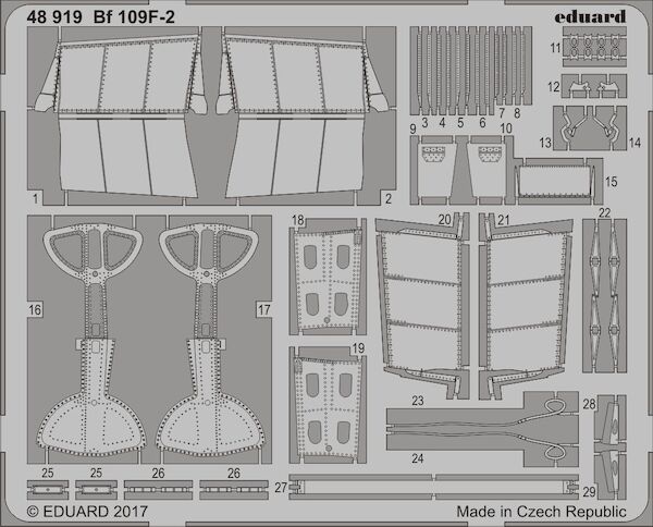 Detailset Messerschmitt BF109F-2 (Eduard) E48-919