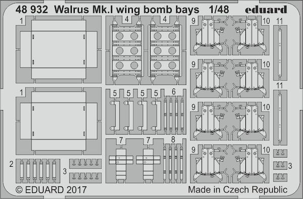 Detailset Walrus MK1 Wing Bomb Bays (Airfix)  E48-932