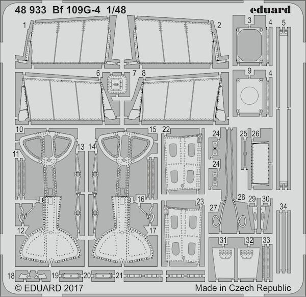 Detailset Messerschmitt BF109G-4 (Eduard) E48-933