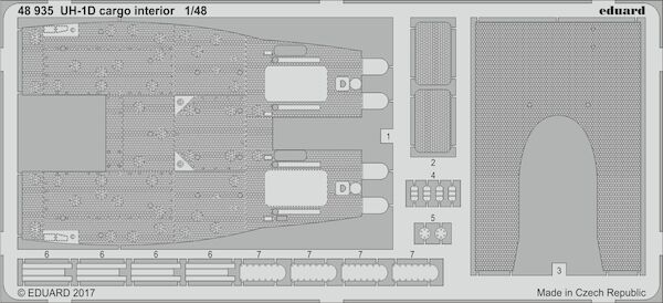 Detailset UH1D Huey cargo Interior (Kitty Hawk) E48-935