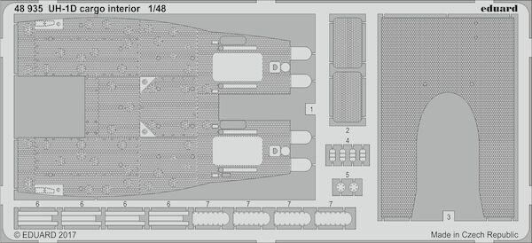 Detailset UH1D Huey cargo Interior (Kitty Hawk)  E48-935