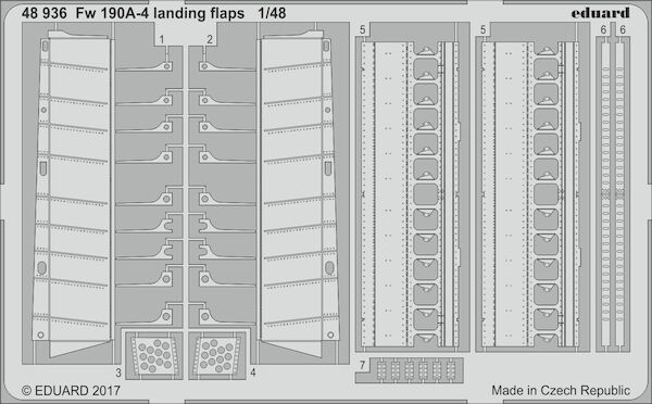 Detailset Focke Wulf FW190A-4 landing flaps (Eduard) E48-936