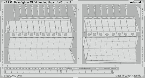 Detailset Beaufighter MKVI landing flaps (Tamiya) E48-938