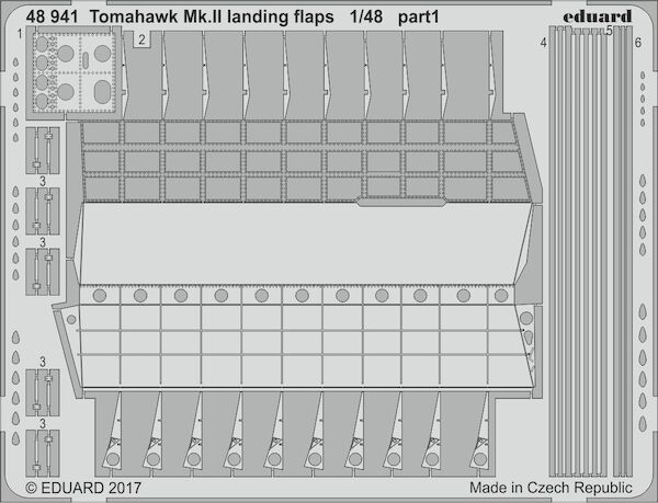 Detailset Curtiss Tomahawk MKII Landing flaps (Airfix)  E48-941