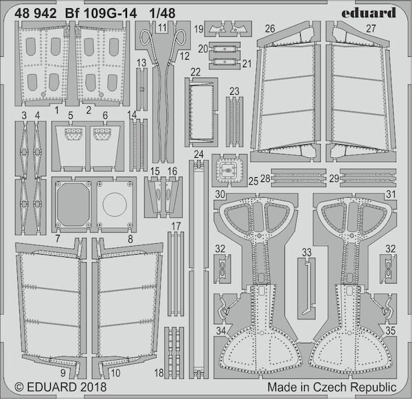 Detailset Messerschmitt BF109G-14 (Eduard)  E48-942