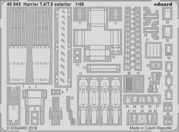Detailset Harrier T4/T8 Exterior set (Kinetic)  E48-945