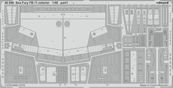 Detailset Sea Fury FB11 Exterior  set (Airfix)  E48-946