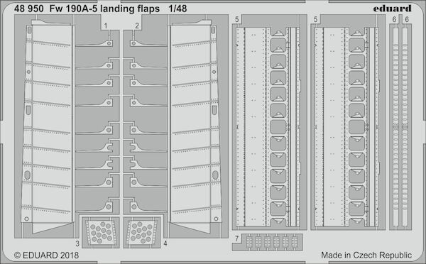 Detailset Focke Wulf FW190A-5 landing flaps (Eduard) E48-950
