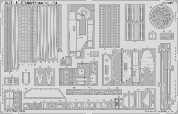 Detailset Suchoi Su17/Su22UM3K Exterior (Kitty Hawk)  E48-951