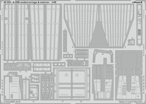 Detailset  A26B Invader Undercarriage and Exterior set (Revell)  E48-953