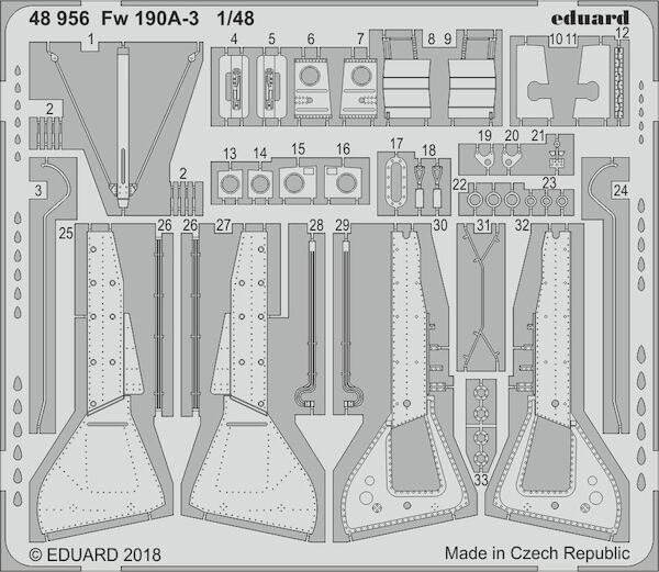 Detailset Focke Wulf FW190A-3 (Eduard)  E48-956