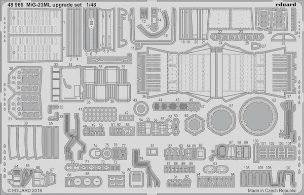 Detailset Mikoyan MiG23ML Flogger Upgrade set (Trumpeter/Eduard)  E48-966