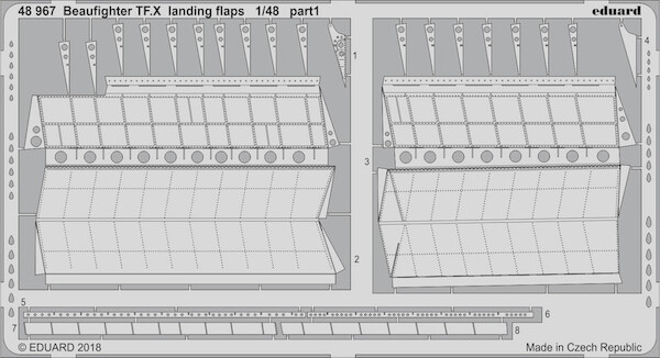 Detailset Bristol Beaufighter Flaps (Revell) E48-967
