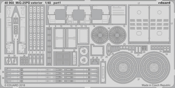 Detailset Mikoyan MiG25PD Foxbat Exterior set (ICM/Revell/Hasegawa)  E48-968