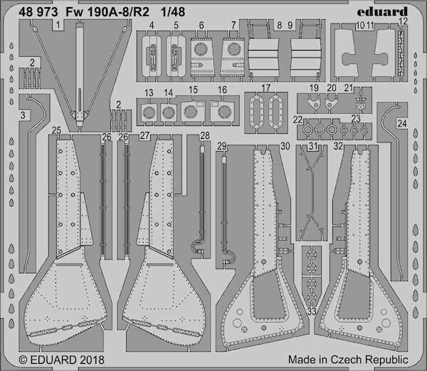 Detailset Focke Wulf FW190A-8/R-2 Exterior (Eduard) E48-973