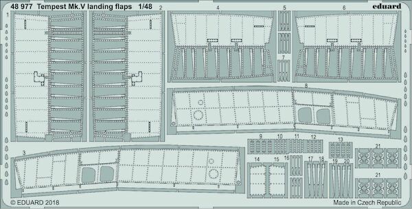 Detailset Hawker Tempest MKV Landing flaps set (Eduard) E48-977