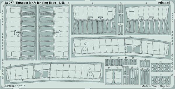 Detailset Hawker Tempest MKV Landing flaps set (Eduard)  E48-977