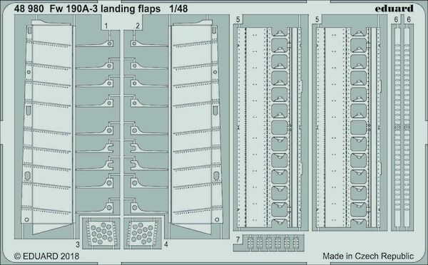 Detailset Focke Wulf FW190A-3 Landing Flaps (Eduard)  E48-980