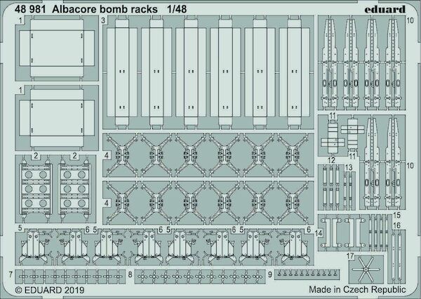 Detailset Fairey Albacore Bomb Racks (Trumpeter) E48-981