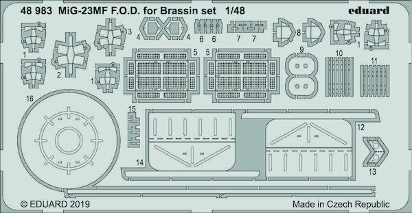 Detailset Mikoyan MiG23MF FOD set for Eduards Brassin set but can be used on its own (Eduard/Trumpeter)  E48-983