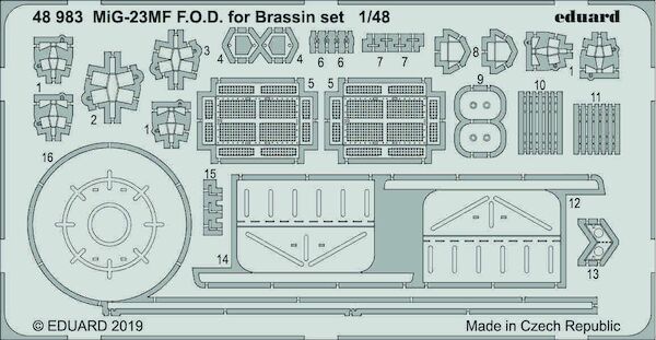 Detailset Mikoyan MiG23MF FOD set for Eduards Brassin set but can be used on its own (Eduard/Trumpeter) E48-983