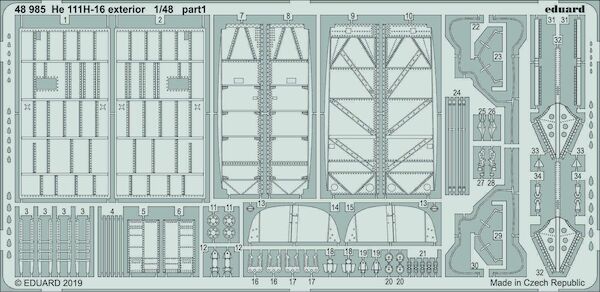 Detailset Heinkel He111H-16 Exterior (ICM) E48-985