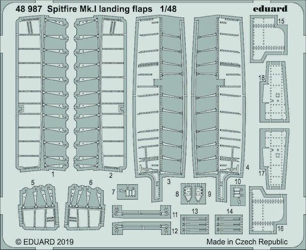 Detailset Spitfire MKII Landing flaps (Revell)  E48-987