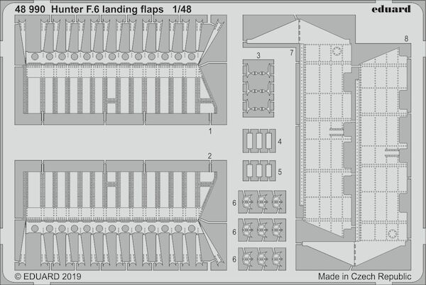 Detailset Hawker Hunter F6 Flaps (Airfix) E48-990
