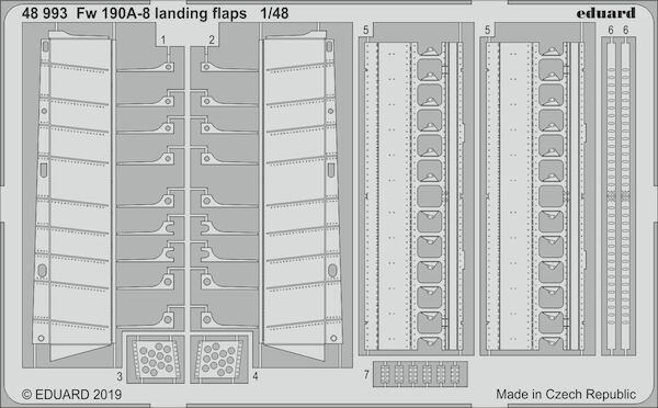 Detailset Focke Wulf FW190A-8 Landing Flaps (Eduard) E48-993