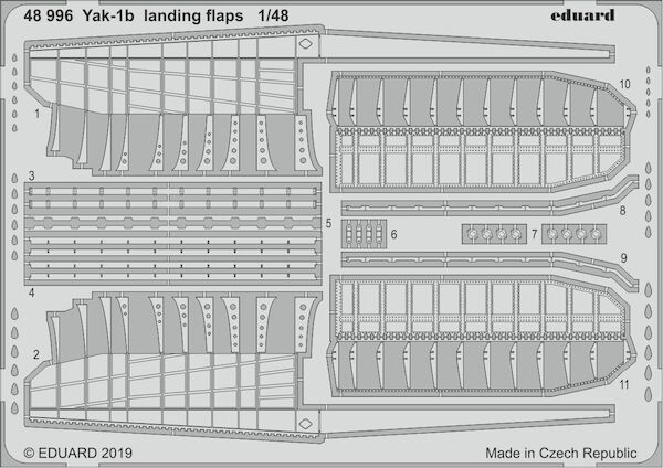 Detailset Yakovlev Yak1b Landing Flaps (Zvezda)  E48-996