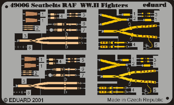 Detailset Seatbelts RAF WW2  E49-006