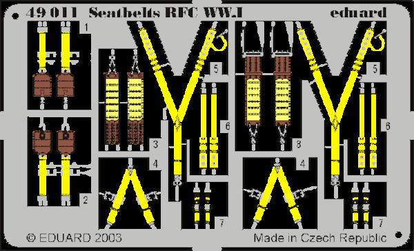 Detailset Seatbelts RFC WW1  E49-011
