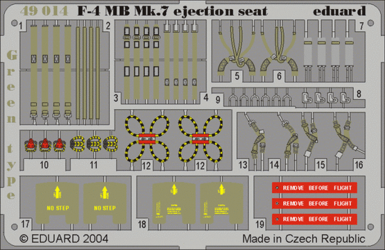 Martin Baker MK7 Ejection seat details green (F4) E49-014