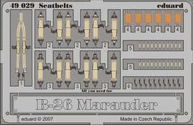 Detailset Martin B26 Marauder seatbelts Monogram//Revell)  E49-029