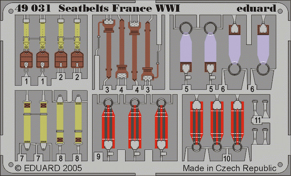 Detailset Seatbelts France WW1  E49-031
