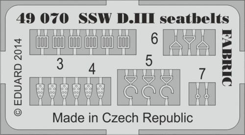 Detailset Siemens Schuckert SSW DIII Seatbelts - fabric- (Eduard)  E49-070
