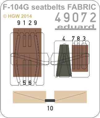 Detailset F104G Starfighter Seatbelts - fabric- (Hasegawa / Eduard) E49-072