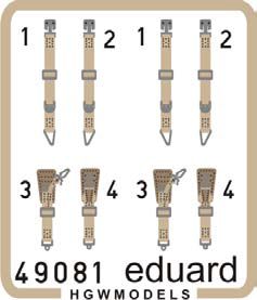 Detailset Luftwaffe WWII Fighter Seatbelts SUPER FABRIC E49-081