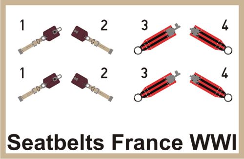 Detailset Seatbelts RFC WW1 Super Fabric  E49-088