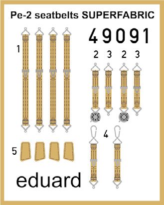 Petlyakov Pe2 seatbelts SUPERFABRIC (ICM)  E49-091