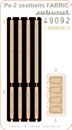 Petlyakov Pe2 seatbelts FABRIC (ICM) E49-092