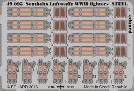 Detailset Luftwaffe WWII Fighter Seatbelts STEEL  E49-095