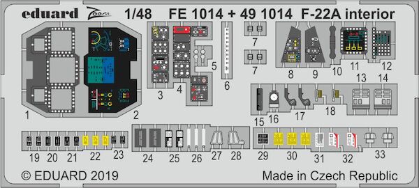 Detailset F22A Raptor Interior (Hasegawa) E49-1014