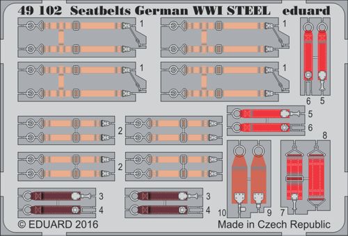 Detailset German WW1 Seatbelts STEEL (8x)  E49-102